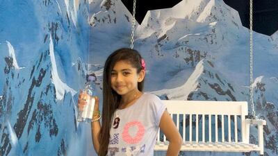 The youngest fashionista at Fashion Forward: Nine year old Maryam Alrubaee poses with her Evian bottle. Rebecca McLaughlin-Duane