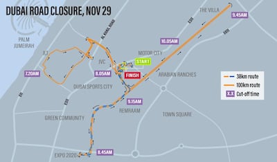 Road closures in Dubai. Ramon Peñas / The National