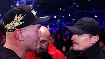 Tyson Fury faces off against Ukraine's Oleksandr Usyk in 2022. Reuters