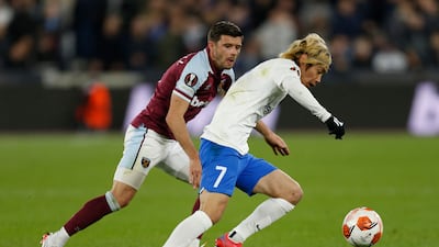 Aaron Cresswell - 8: Up against a tricky opponent in Japan international Ito but still found time to offer Hammers regular outlet going forward down left and set up first two goals with perfect set-piece deliveries. AFP