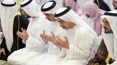 The UAE delegation performed a funeral prayer for Saudi Arabia's Prince Saud at his funeral on Saturday.