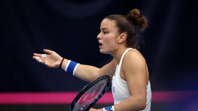 Tom Hill has been keeping in touch with Maria Sakkari from a distance. Reuters