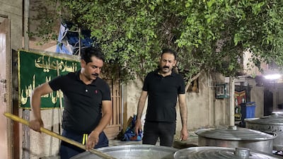 Neighbours in Baghdad’s western Ghazaliya neighborhood have funded a community cooking custom during Muharram – the first month of the Islamic calendar. This is when Shiite Muslims commemorate the death of Imam Hussein, grandson of the Prophet Muhammed. Sinan Mahmoud / The National