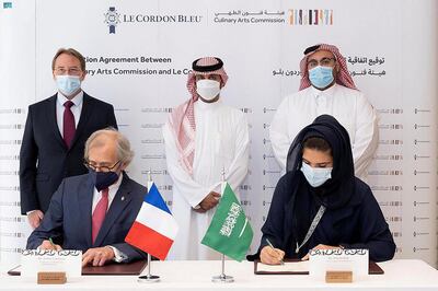 The Culinary Arts Authority signing the agreement with Le Cordon Bleu International. SPA