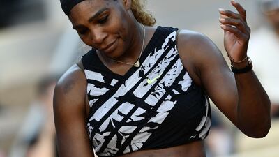 Serena Williams during her defeat to Sofia Kenin at the 2019 French Open. AFP