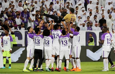Saturday’s 4-0 victory at Al Nasr sealed for Al Ain side a 13th top-flight crown, and first trophy in three years, with one round to spare. Pawan Singh / The National