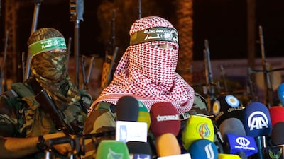 Abu Obeida, the spokesman for Hamas's military wing. AFP