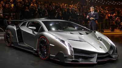 The Aventador, the model bought recently by Dubai Police, costs Dh1.5m. Fabrice Cofrinni / AFP Photo