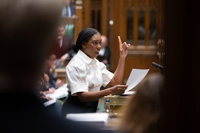 Britain's main opposition Conservative Party leader Kemi Badenoch responds to the budget. AFP