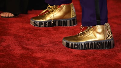 The shoes worn by director Spike Lee. AP