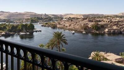 The Sofitel Legend Old Cataract hotel in Aswan, Egypt, features views across the Nile River. Fabrice Rambert / Sofitel Luxury Hotels