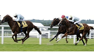 Conduit, ridden by Ryan Moore, left, finished ahead of Tartan Bearer and Ask, to win the King George VI and Queen Elizabeth Stakes at Royal Ascot.