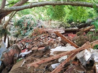 Damage after floods in Evia in 2020 at Vassileos Dafnis's farm. Photo: Vassileos Dafnis