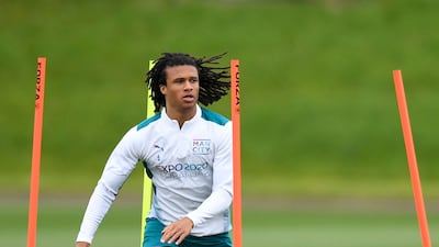 Manchester City's Dutch defender Nathan Ake takes part in a training session. AFP