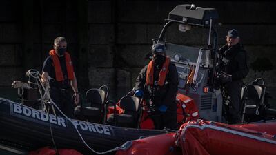 A deflated dinghy that migrants used to try to cross the English Channel. Getty Images