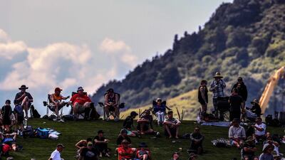 Spectators watching the first day at Mount Maunganui. AFP