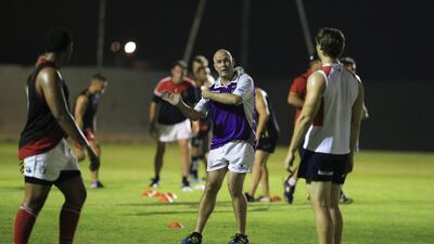 Chris Burch will play fly-half as part of a new-look back line for the UAE national rugby union team that will face Singapore at The Sevens grounds in Dubai. Sarah Dea / The National