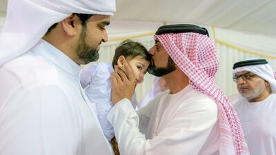 The Ruler of Ajman presents condolences to the martyr of the homeland Samir Murad Murad Abu Bakr. Wam Photo