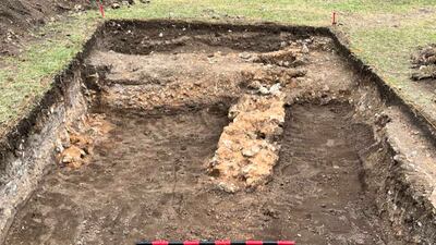 Three phases of walls from the Portuguese trading station spanning the 16th and 17th centuries at Stone Town. Photo: Tim Power