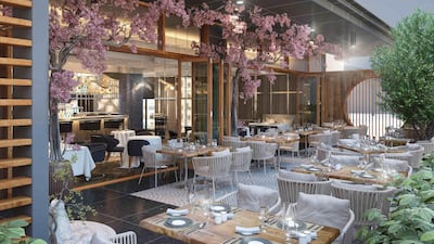 A rendering to show what the interiors of Chef Izu Ani's Aya restaurant will look like. Courtesy Aya