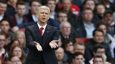 Arsenal manager Arsene Wenger reacts during his side's draw against Sunderland in the Premier League on Wednesday. John Sibley / Action Images / Reuters / May 20, 2015
