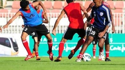 Al Ain’s players training in Madrid during their pre-season camp.