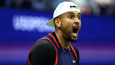 Kyrgios spent a lot of his time on the court yelling. Getty Images / AFP