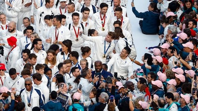 Teddy Riner and other French athletes who participated in the 2024 Olympics and Paralympics. EPA