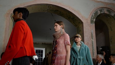 Model present a creation at the Burberry Spring/Summer 2018 show at London Fashion Week. Mary Turner / Reuters