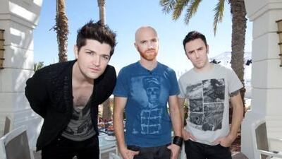 UAE - Dubai - Nov 01 - 2011: The SCRIPT , from L to R, Danny O'Donoghue, Mark Sheehan and Glen Power pose for a portrait at Nassimi Beach, Atlantis Hotel. ( Jaime Puebla - The National Newspaper )