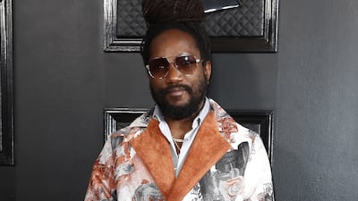 Kabaka Pyramid in a printed suede jacket. EPA