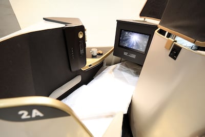 Business class in the Etihad A321LR. Chris Whiteoak / The National
