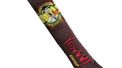 Yeowww! Cigar Catnip Toy, Dh40, Thehappydolphinpets.com. Photo: Yeowww!