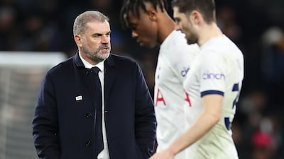 Spurs manager Ange Postecoglou after the defeat against West Ham United at Tottenham Hotspur Stadium. Getty Images