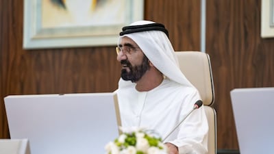 Sheikh Mohammed bin Rashid, Vice President, Prime Minister and Ruler of Dubai, chairs the Cabinet meeting. All pictures courtesy of Sheikh Mohammed bin Rashid Twitter