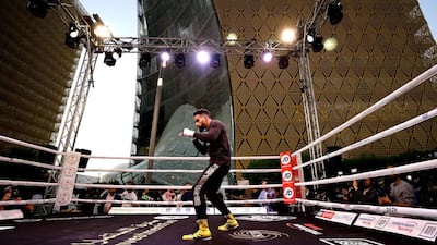 Zuhayr Al Qahtani takes part in a public workout ahead of Clash on the Dunes. Getty Images