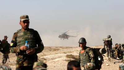 Afghan National Army officers take part in a training exercise at the Kabul Military Training Centre on October 17, 2017. Militant attacks have taken a heavy toll on Afghan security forces this year despite training and equipment provided by an international coalition. Omar Sobhani / Reuters