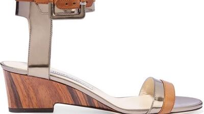 Dh1,090, Jimmy Choo wedge sandals at www.net-a-porter.com. Courtesy Net-a-Porter