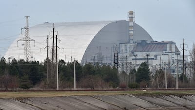The giant protective dome built over the sarcophagus covering the destroyed fourth reactor at the Chernobyl nuclear power plant. AFP