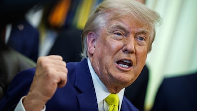 US President Donald Trump was pressed on why the US has been unable to convince Iran to reach a deal to end the conflict. EPA
