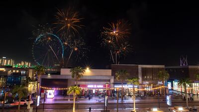 A firework display at The Beach, in Dubai's Jumeirah Beach Residence, for Saudi Arabia's National Day. Ruel Pableo for The National