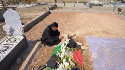 The grave of Welat Tahir, who was killed in a drone strike in Erbil, Iraqi Kurdistan. Photo: Family handout