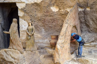 Polish artist Mario, sculptor of St. Simon the Tanner Monastery complex. Photo: AFP