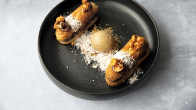 Chocolate eclair at Mazi