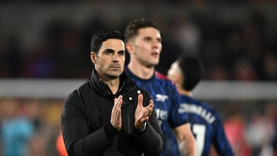 Arsenal manager Mikel Arteta after the draw against Brentford at the Gtech Community Stadium. Getty Images