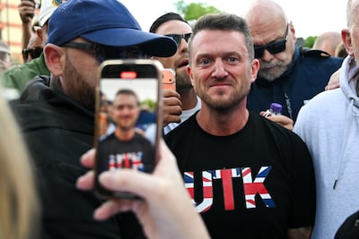 British far-right activist Tommy Robinson in Southampton. Getty