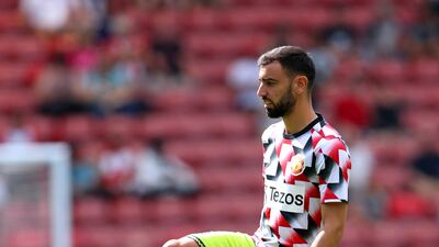 Manchester United's Bruno Fernandes at St Mary's Stadium, Southampton. PA