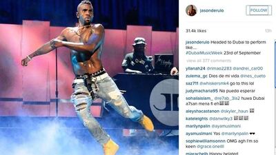 A screenshot from Jason Derulo's Instagram account.