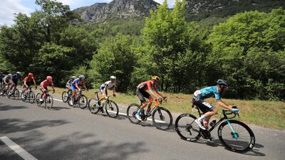 French rider Quentin Pacher, right, during Stage 14.