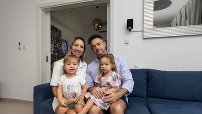 Ryan and Carolina Baird with their daughter Skylah Luna and son Blaze Maverick in their Hayat Villas home in Dubai. All phtoos: Antonie Robertson /T he National